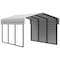 Arrow Storage Products Galvanized Steel Carport, W/ 1-Sided Enclosure, Compact Car Metal Carport Kit, 10'x15'x7', Eggshell CPH101507ECL1 - alternate 1